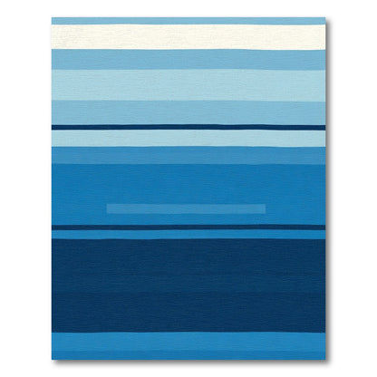 Abstract Blue Stripe Gradient Rug