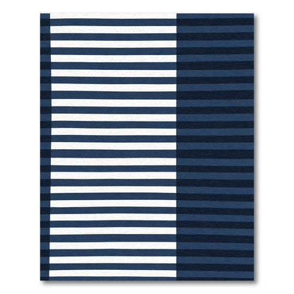 Navy White Horizontal Stripe Rug