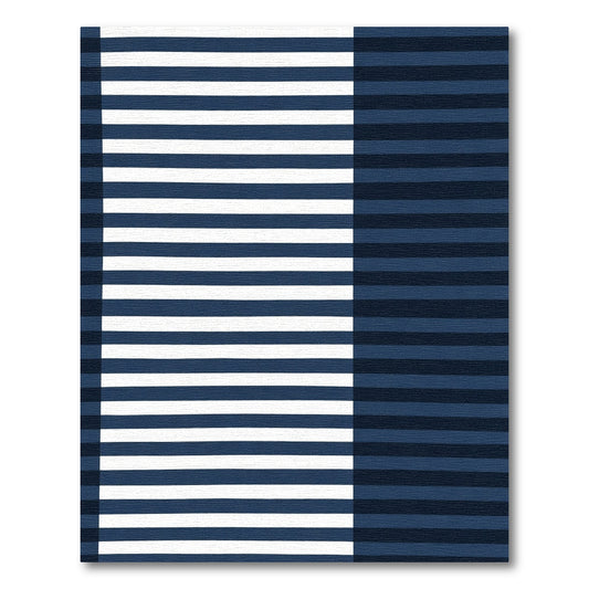 Navy White Horizontal Stripe Rug