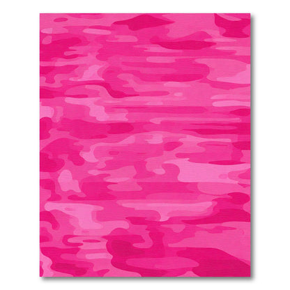 Vibrant Pink Camouflage Stripes Rug