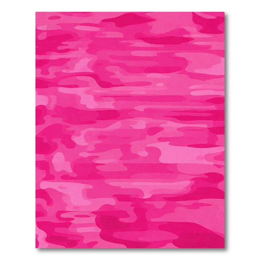 Vibrant Pink Camouflage Stripes Rug