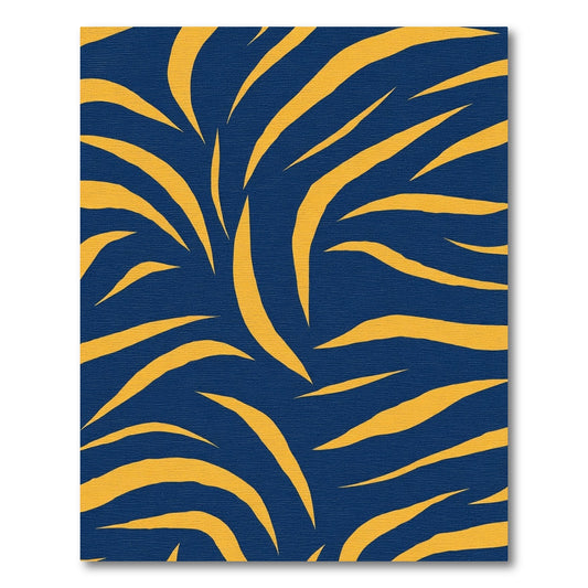 Deep Blue Golden Tiger Stripe Rug