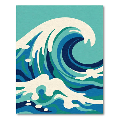 Dynamic Blue Green Ocean Waves Rug