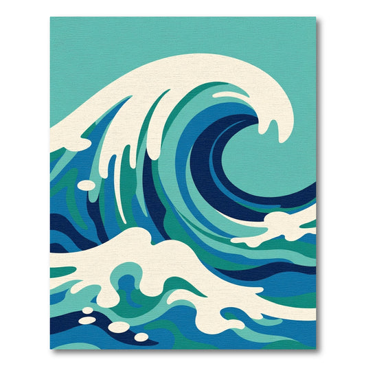 Dynamic Blue Green Ocean Waves Rug