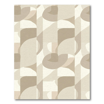 Neutral Cream Abstract Overlapping Shapes Rug