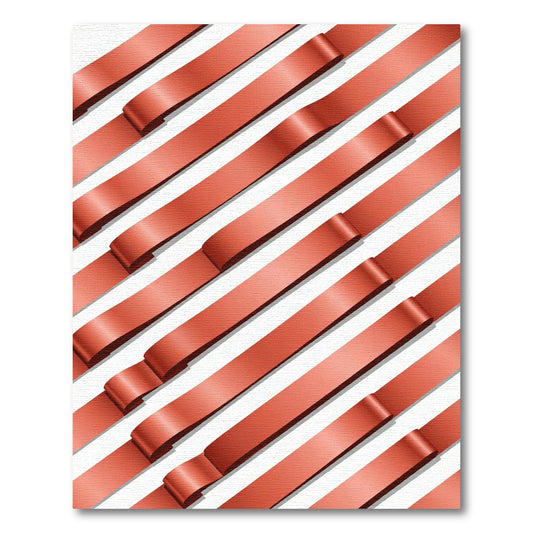 Coral Ribbon Diagonal Stripe Rug