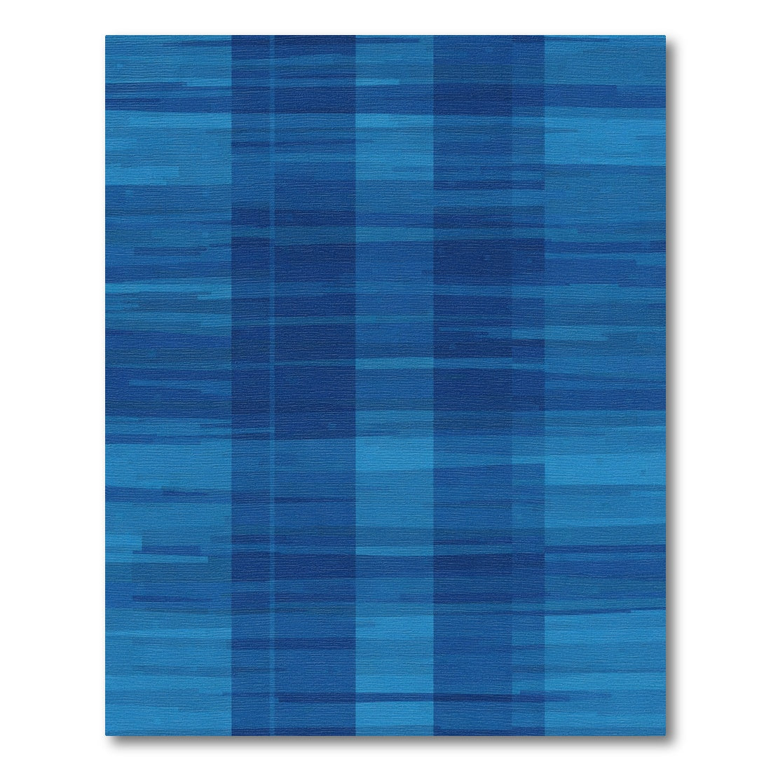 Deep Blue Gradient Stripe Rectangles Rug