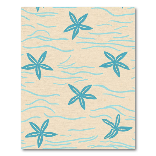 Aqua Starfish Sandy Waves Rug