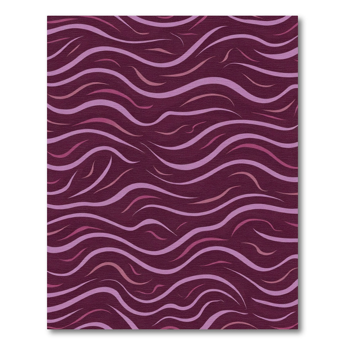 Deep Plum Wavy Line Abstract Rug