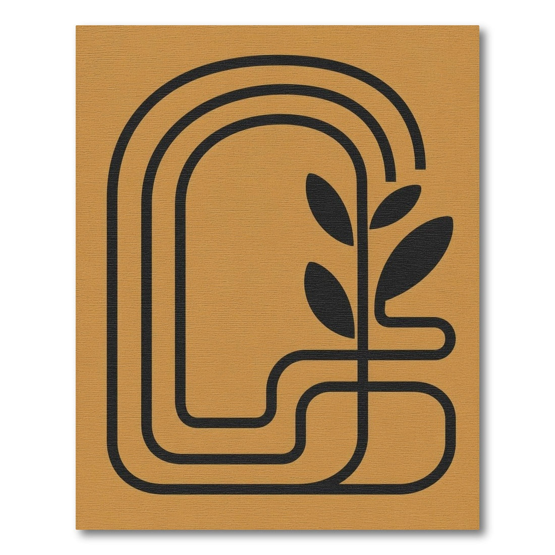 Orange Geometric Arch Plant Area Rug