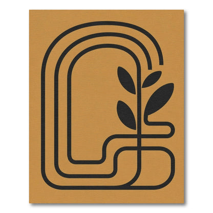 Orange Geometric Arch Plant Area Rug