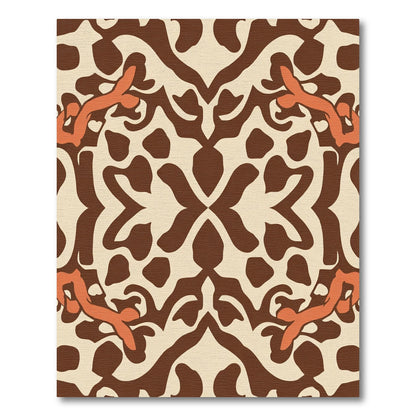 Warm Beige Saffron Accented Lattice Rug