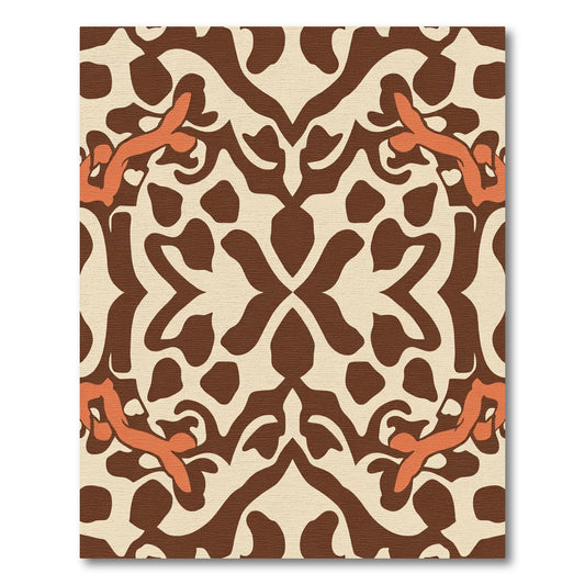 Warm Beige Saffron Accented Lattice Rug