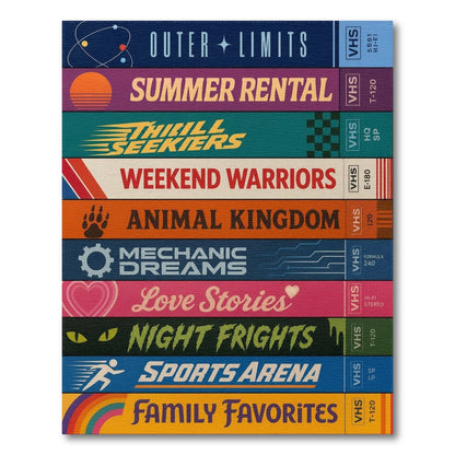 Retro VHS Tape Stack Area Rug