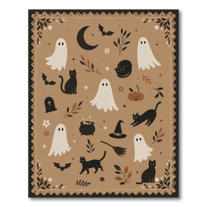 Halloween Ghosts and Cats Washable Area Rug