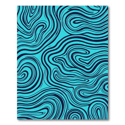 Aqua And Navy Swirls Rug