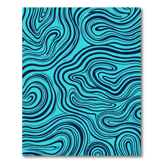 Aqua And Navy Swirls Rug