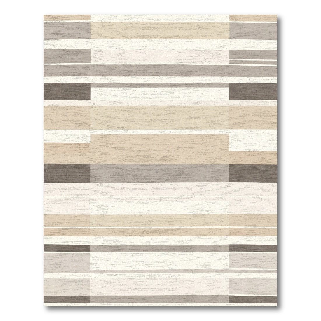 Earthy Neutral Tone Geometric Stripe Rug