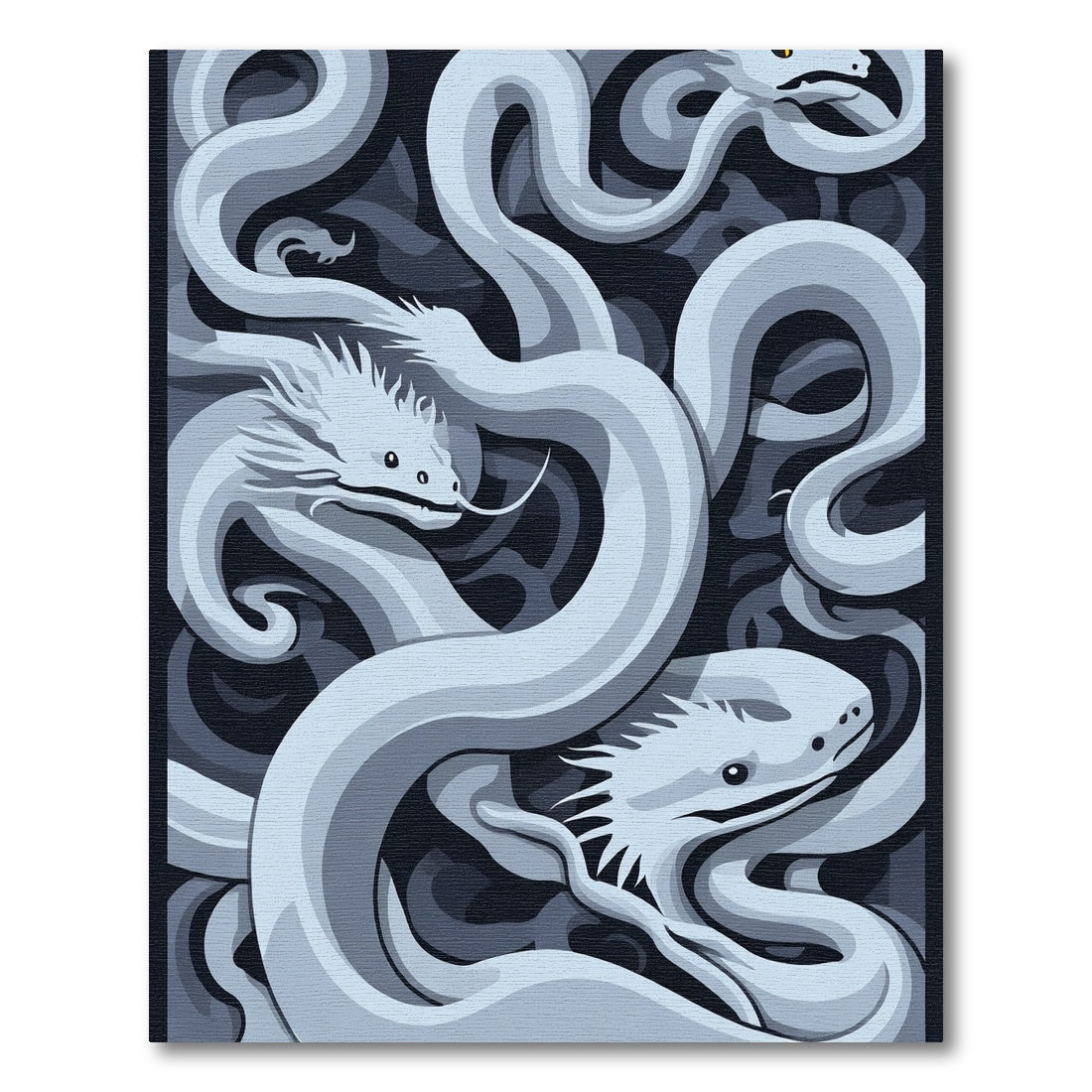 Monochromatic Dragon Swirls Rug