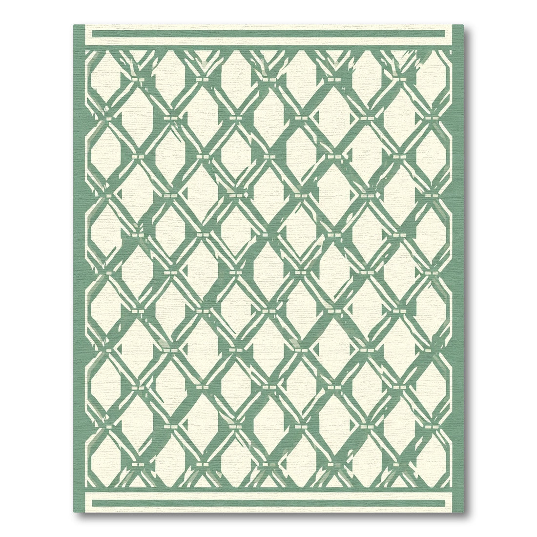 Sage Green Trellis Diamond Rug