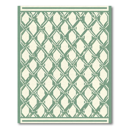 Sage Green Trellis Diamond Rug