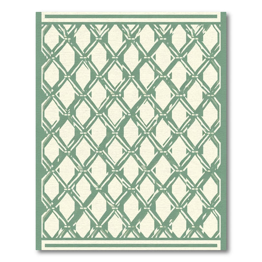 Sage Green Trellis Diamond Rug