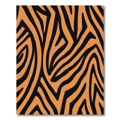 Vibrant orange black zebra stripes Rug