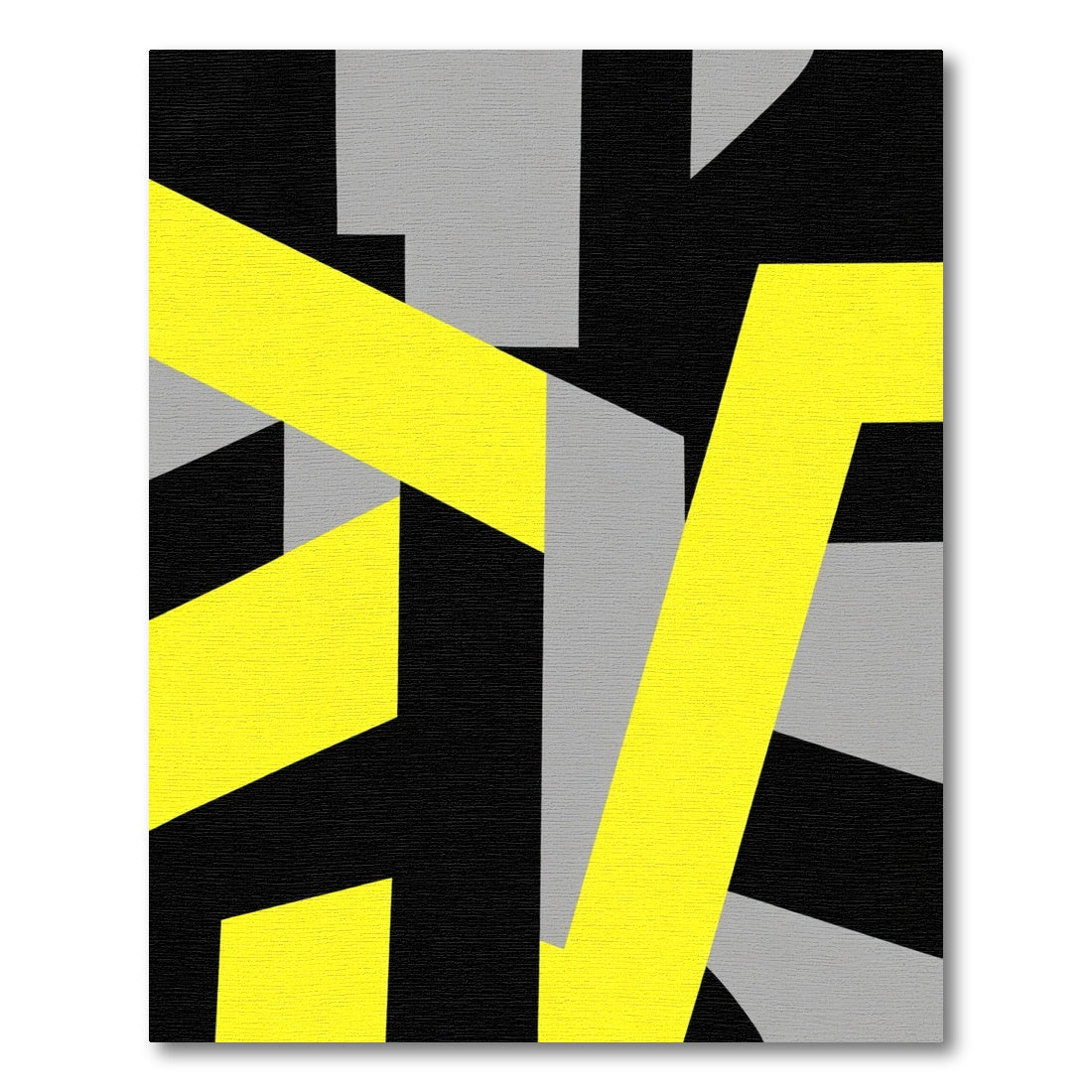 Bold Yellow Gray Geometric Shapes Rug