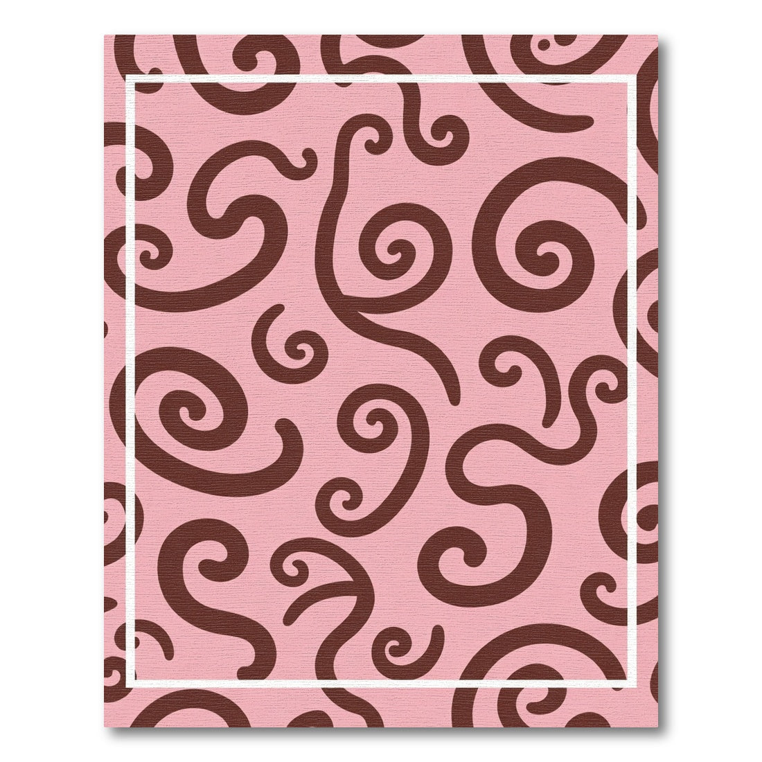 Pink Swirling Curves Abstract Rug