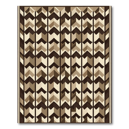 Neutral Earth Toned Chevron Stripes Rug