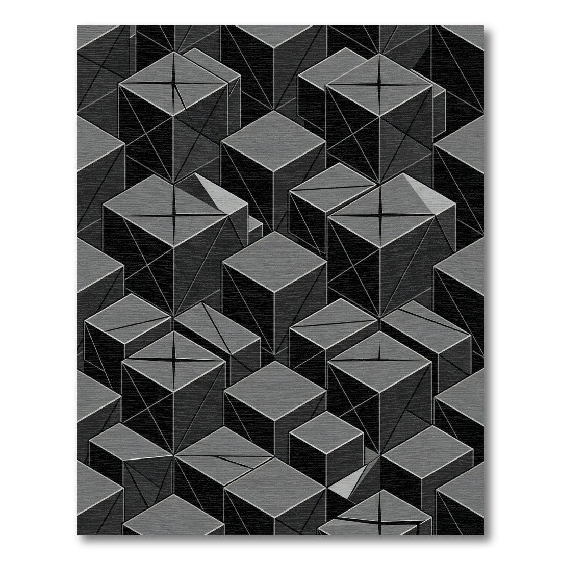 Monochromatic Geometric Cube Arrangement Rug