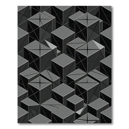 Monochromatic Geometric Cube Arrangement Rug
