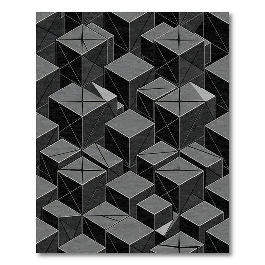 Monochromatic Geometric Cube Arrangement Rug