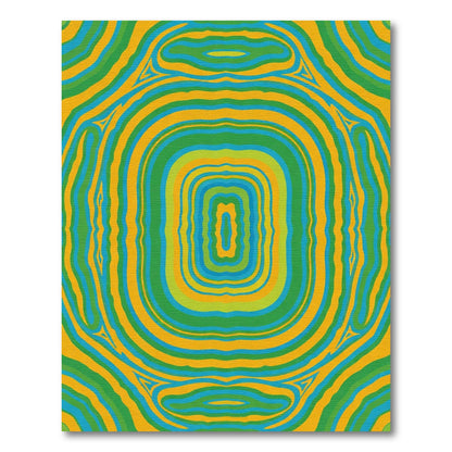 Abstract Swirls Blue Green Yellow Rug