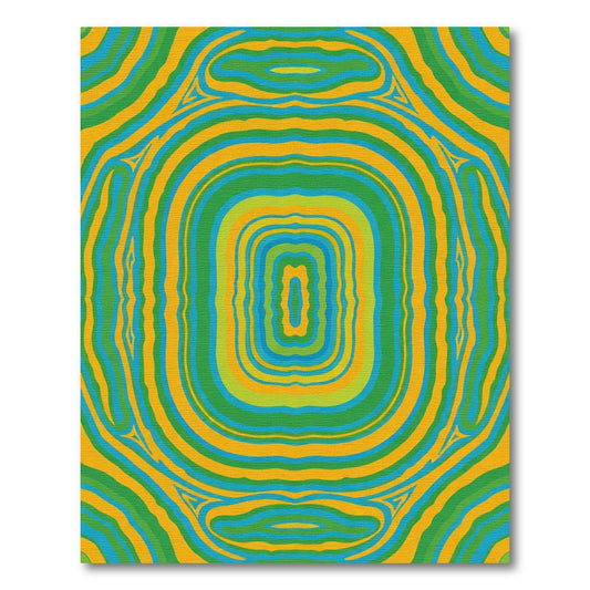 Abstract Swirls Blue Green Yellow Rug