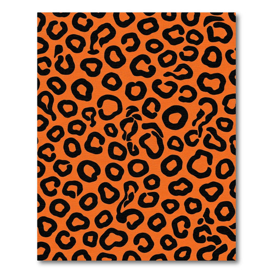 Bold Orange Black Big Cat Spots Rug