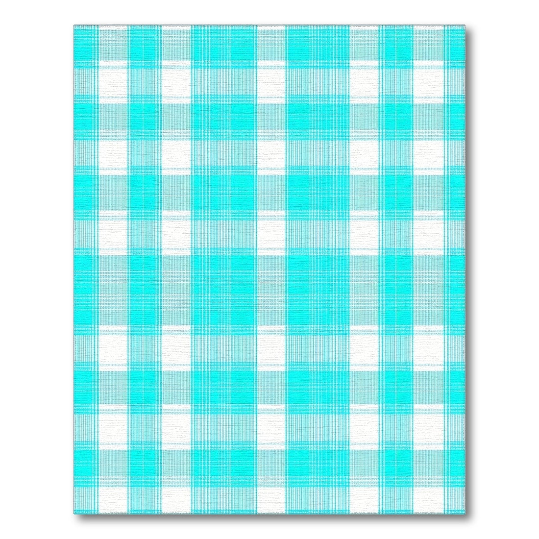 Turquoise Plaid Washable Area Rug