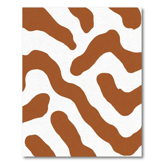 Earthy Brown Wavy Organic Stripes Rug