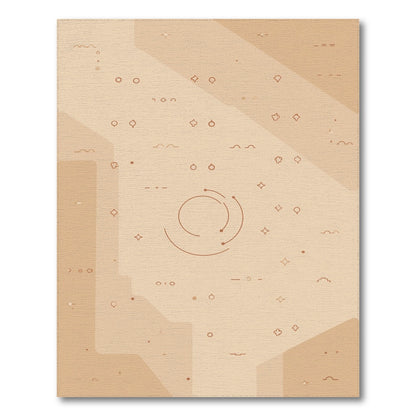 Beige Geometric Circle Geometric Modern Area Rug