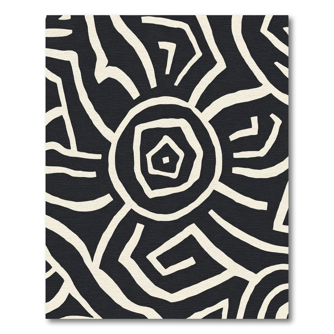 Bold Geometric Sunburst Abstract Rug