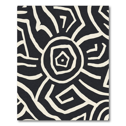 Bold Geometric Sunburst Abstract Rug