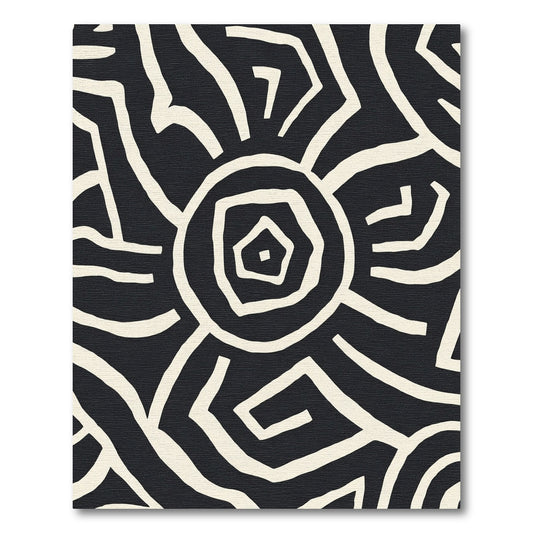 Bold Geometric Sunburst Abstract Rug