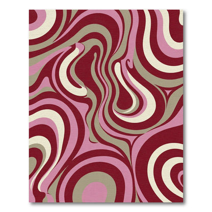 Burgundy Pink Swirl Abstract Composition Rug