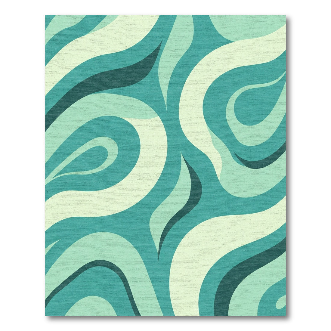 Teal Mid Century Flow Rug