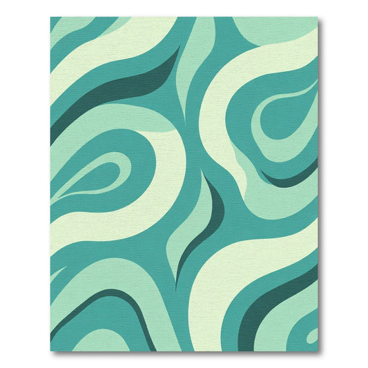 Teal Mid Century Flow Rug