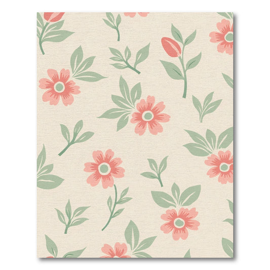 Coral Blossom Meadow Garden Rug