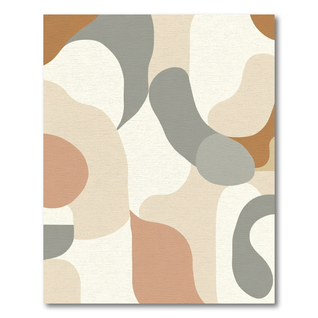 Organic Terracotta Gray Abstract Flow Rug