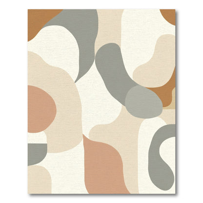 Organic Terracotta Gray Abstract Flow Rug