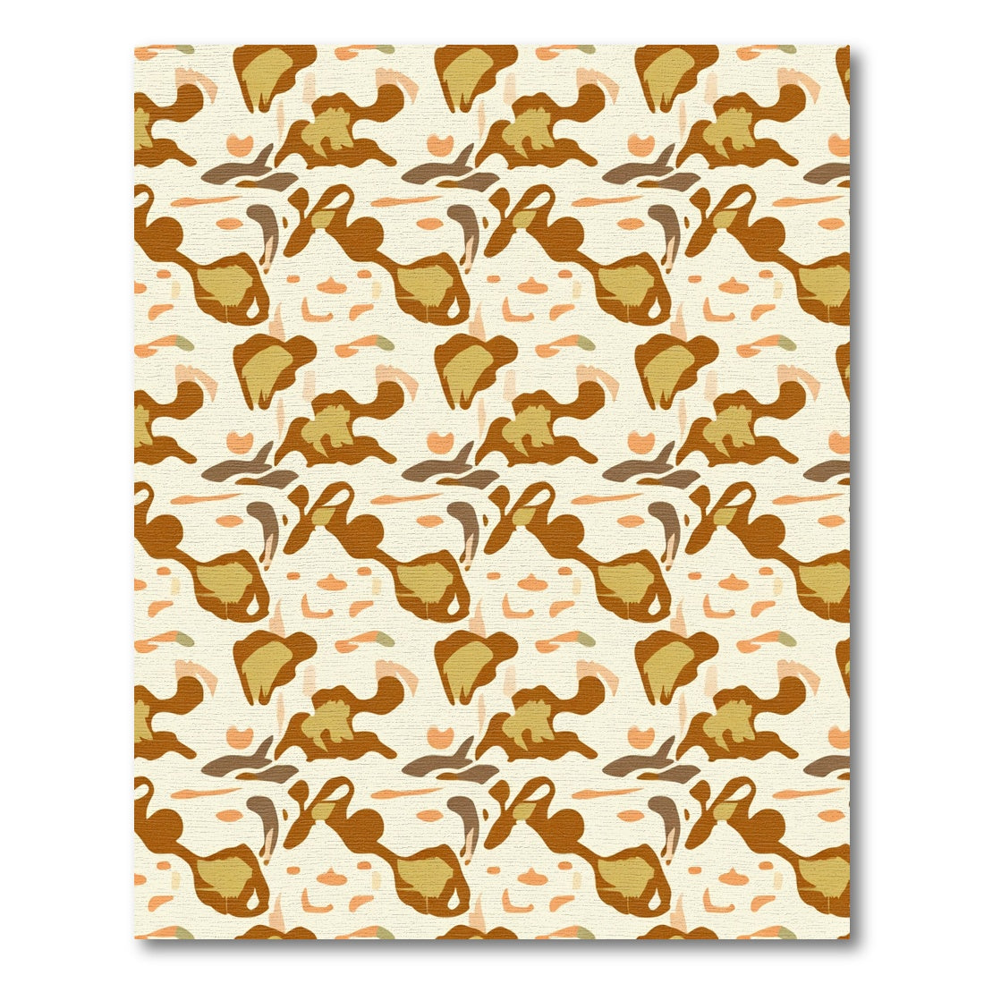 Earthy Abstract Organic Tan Shapes Rug
