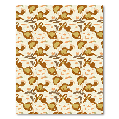 Earthy Abstract Organic Tan Shapes Rug